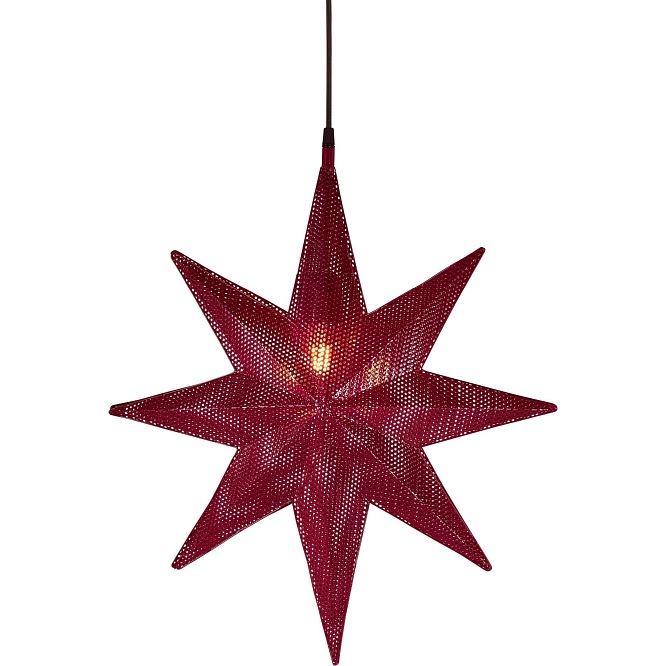 Świąteczna lampa gwiazda metalowa Capella czerwona 02